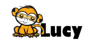 Yellow monkey svg with lucy text